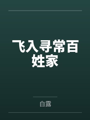 飞入寻常百姓家封面